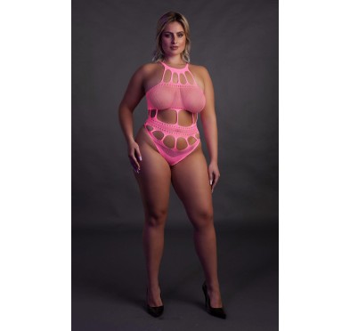 Body with Grecian Neckline - Neon Pink - XL/XXXXL